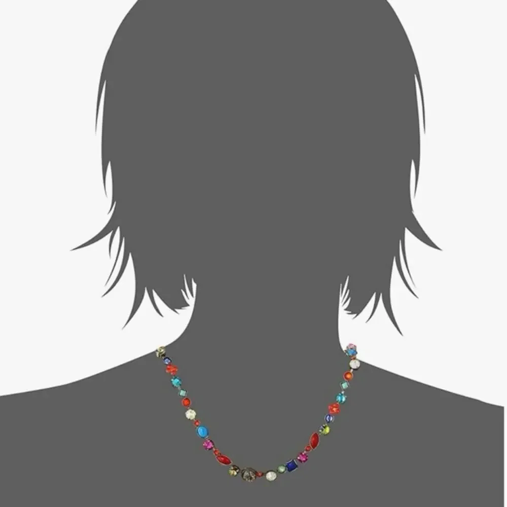 Sorrelli Southwest Brights Antique Gold Plated Classic Tee-Shirt Tennis Necklace